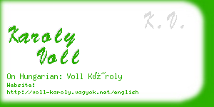 karoly voll business card